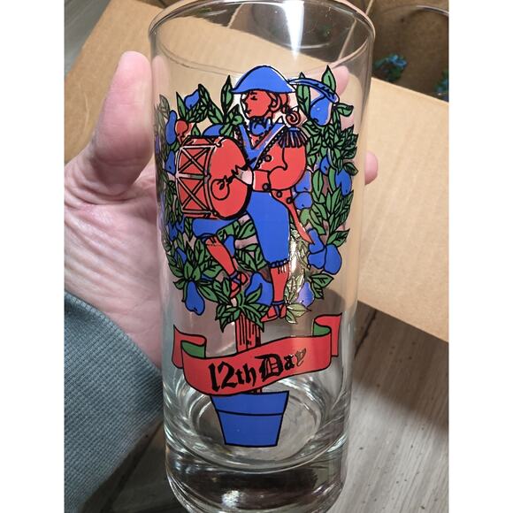 Vintage Indiana Glass 12 Days Of Christmas Drinking Glasses Original Box Holiday - Picture 16 of 16